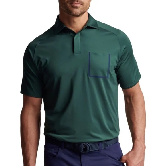 Peter Millar Green Jersey Knit Summer Comfort Golf Polo 2X - Picture 1 of 9